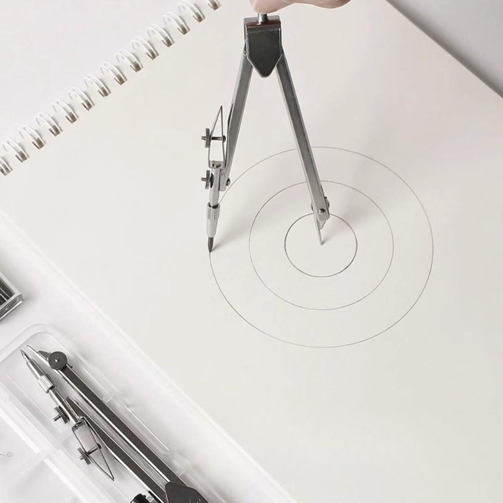 Geometric Precision Metal Compass, Professional Drawing Tool, Locking Adjustable Arm, Pencil Replacement, Ideal for Engineering, Construction, Architecture, Stem Tests, Woodworking