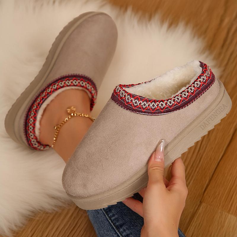 Women Slippers Platform Mini Boots Short Ankle Anti-Slip Boot Fleece Lined Shoes House slippers Boot For Outdoor Indoor