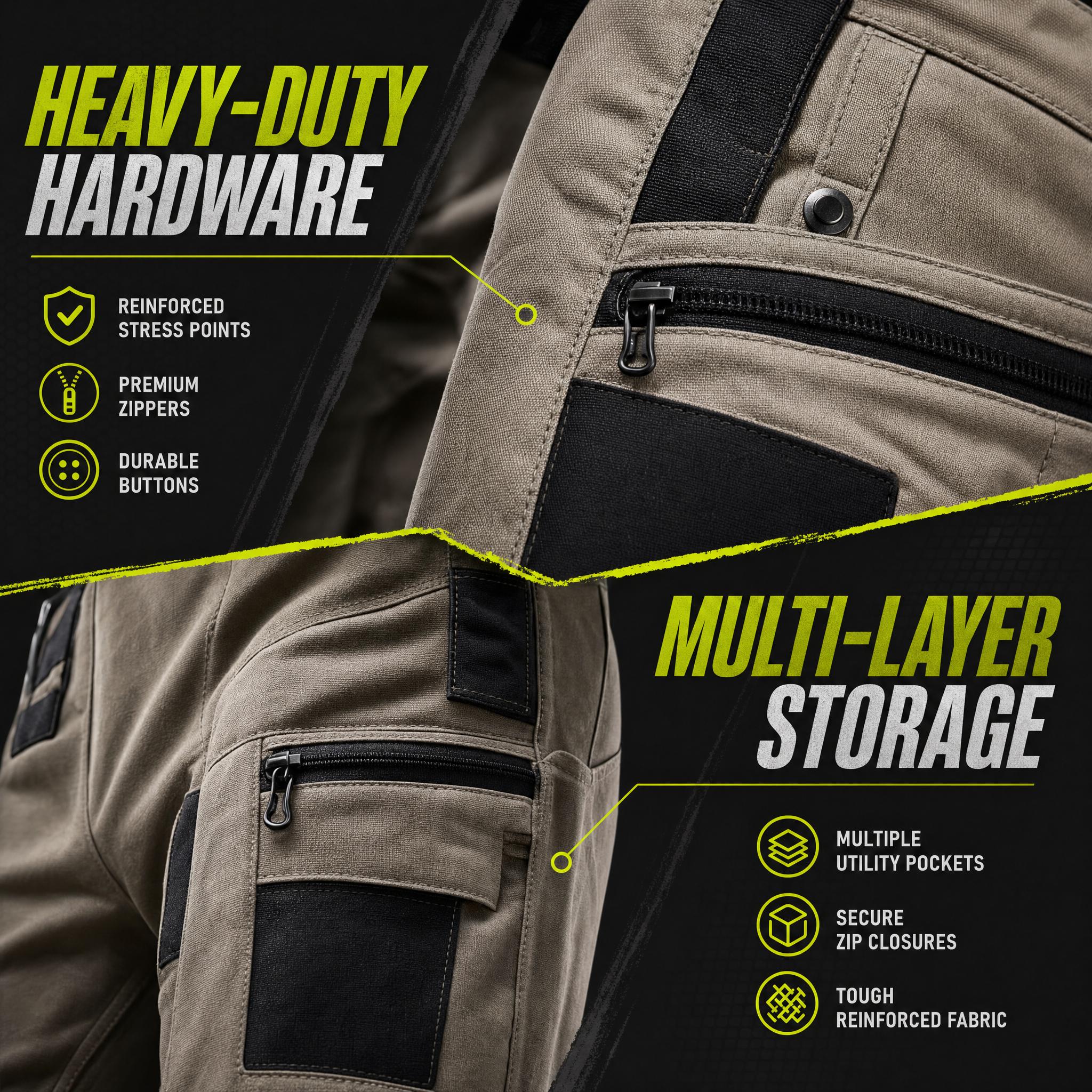 Amoyer Men's Tactical  Work Pants With Multiple Pockets - Made Of Durable Fabric, Available in Multiple Colors, Fishing, outdoor activities, work, hiking, camping, 230g/m² new fabric,Versatile For Spring, Autumn, And Summer, Safe Work Pants, Trouser