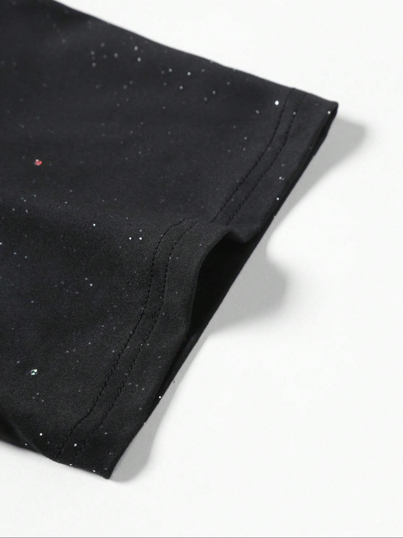 New Men's Casual Short Sleeve T-Shirt, Fashlon Starry Sky Reflective Design, Sparkling Like a Starry Sky, Essential Item for Men's Outdoor Activities,Multiple colors to choose from