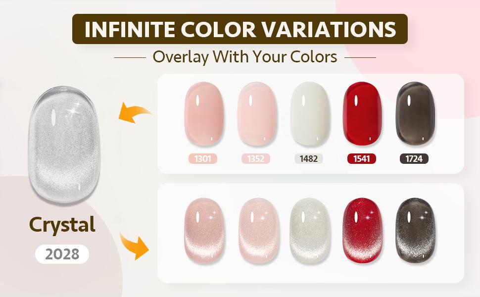 GAOY Cat Eye Gel Nail Polish, Christmas Gift Idea 16ml Silver Glitter Holographic Nail Polish with Magnet, Reflective UV Gel Cure Needed