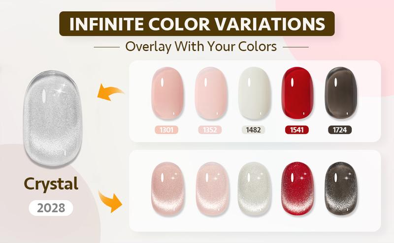 GAOY Cat Eye Gel Nail Polish, Christmas Gift Idea 16ml Silver Glitter Holographic Nail Polish with Magnet, Reflective UV Gel Cure Needed