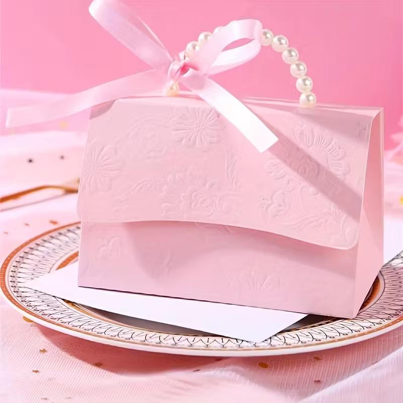 12 Piece Faux Pearl Decorative Gift Bags, Gift Wrap Bags, Goodie Bags, Elegant Party Favor Packaging, Durable and Stylish Design, Perfect for Bridal Shower, Wedding Souvenirs, Wedding Party Supply & Party Accessories