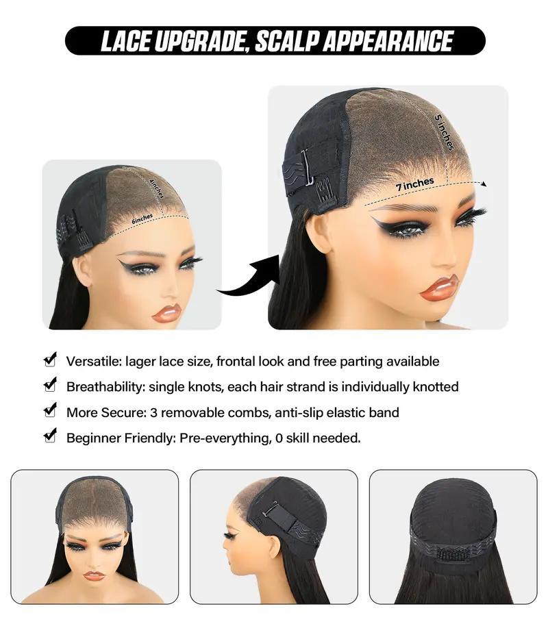 MorefaceBeauty 7x5 Wear Go Glueless Afro Kinky Curly Wigs Human Hair 200% Density Pre Bleached Lace Beginner Friendly Outdoorfun