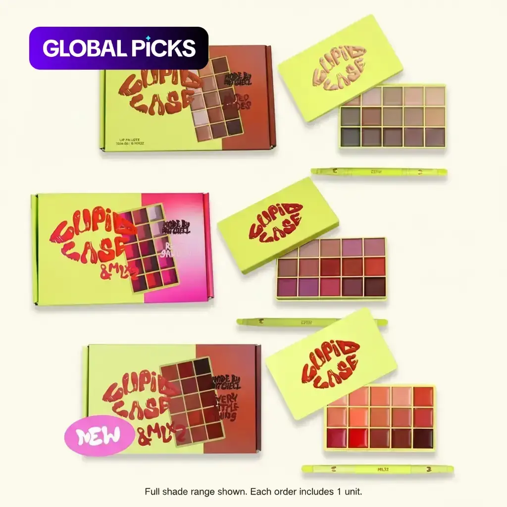 CUPID CASE MAKEUP LIP PALETTE & LIP BRUSH SET - MADE BY MITCHELL CUPID CASE MAKEUP LIP PALETTE & LIP BRUSH SET - MADE BY MITCHELL