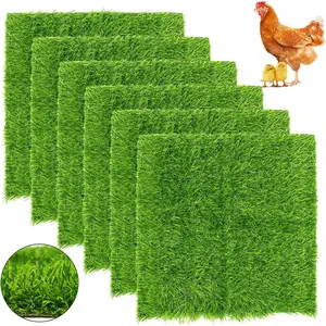Chicken Nesting Pads Set 12×12"-Washable Artificial Grass Nesting Pads-for Chickens Coopsfor Chicken Coop and Pet Garden Lawn Indoor Outdoor (6 Pack)