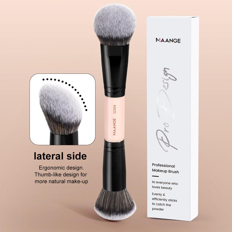 MAANGE 1pc Professional Double-Ended Makeup Brush, Sloping Foundation Brush Round Head Brush Powder Brush Concealer Brush for Blending Liquid Powder, Concealer Cream Cosmetics Blush Brush, Multifunctional Makeup Brush Gift for Women, Cosmetic Brushes