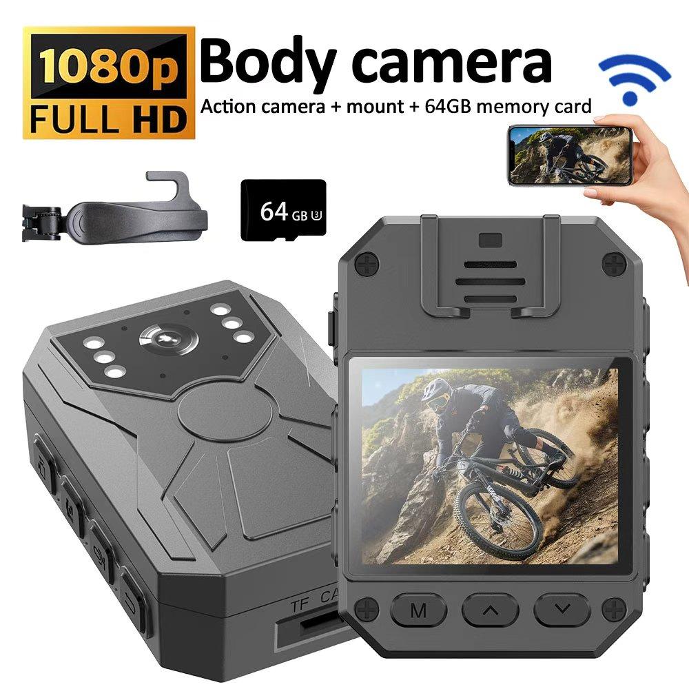1080P WiFi Body Camera, WiFi Pocket Camera, Multifunction HD Recorder, Mini Security Camera Camcorder with Night Vision & Real-Time Sync, 1800mAh Battery & TF Card Slot, Hands-Free Clip On Recorder for Travel Vloggers, Portable Evidence Recorder