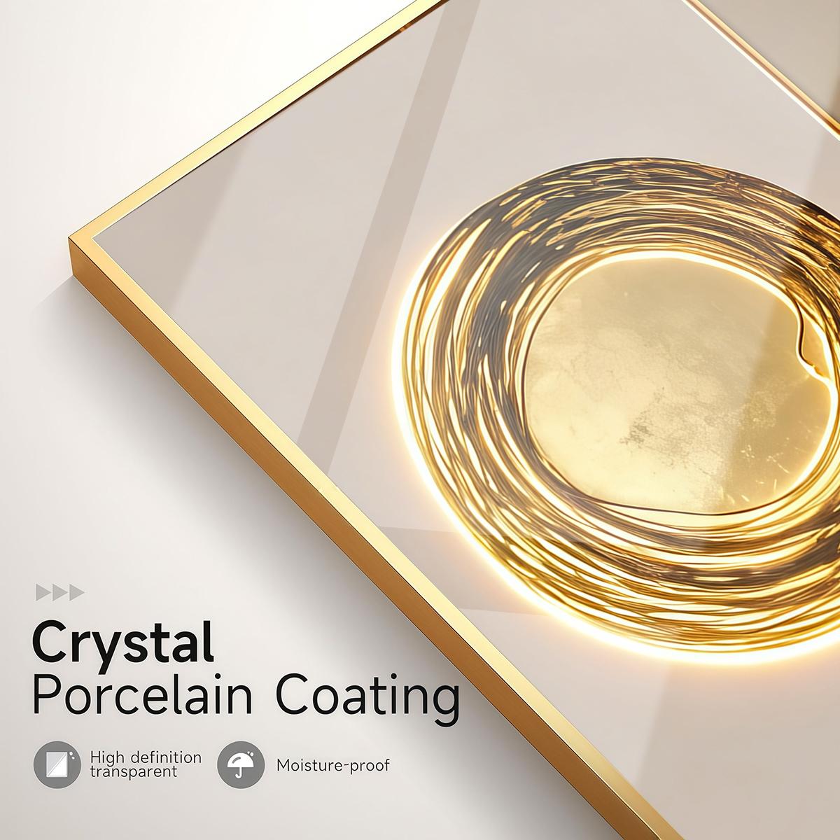 3 Counts Aluminum Alloy Framed Painting, Golden Wire Flower And Sun Abstract Art Pictures, Home Decoration For Living Room, Bedroom, Office, Restaurant, Hallway Wall Decor, Odorless Print Artwork, Luxury Perfect Gift For Friends And Family