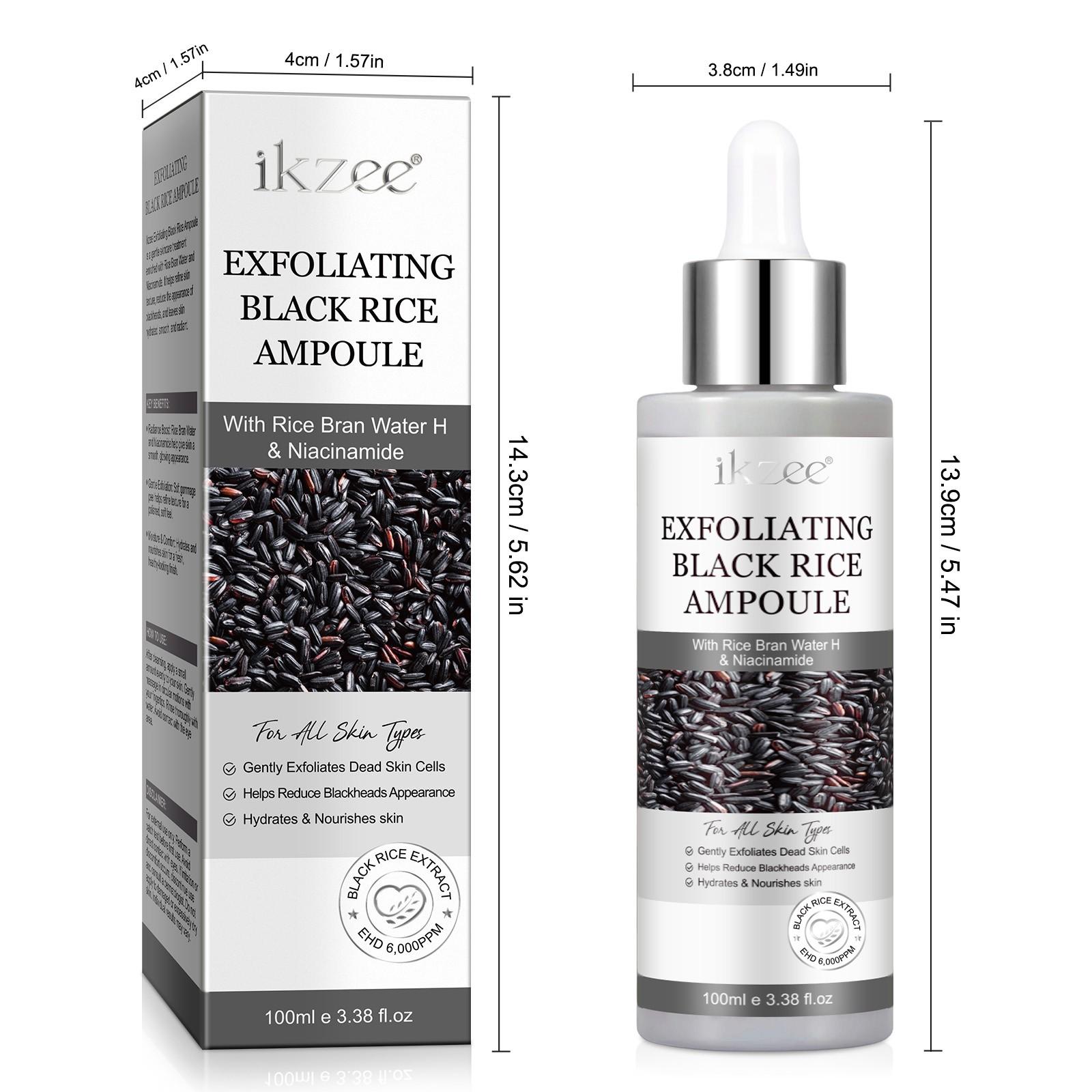 ikzee Fermented Rice Exfoliating Essence: A rice-based exfoliating formula designed to brighten and hydrate the skin. This gentle exfoliator is suitable for all skin types and helps reveal a healthy, radiant glow.