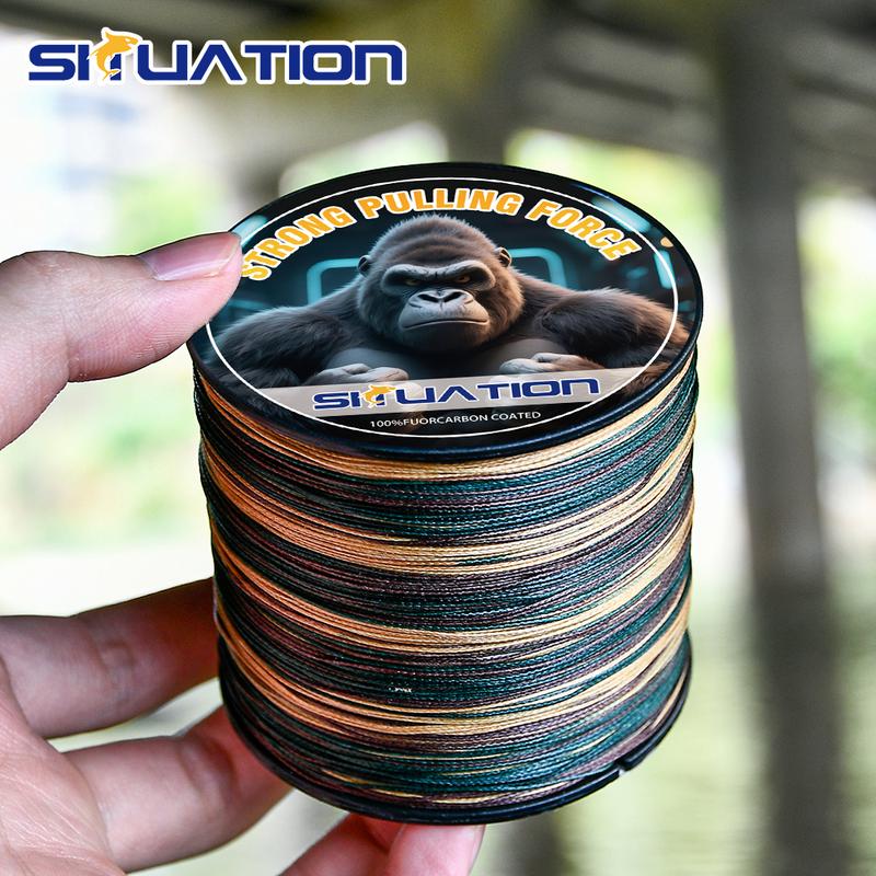 SIIUATIONA 500M-546yds 4X braided PE fishing line, featuring high-visibility color coding, exceptional tensile strength, and durability, ideal for lure fishing and both freshwater and saltwater fishing