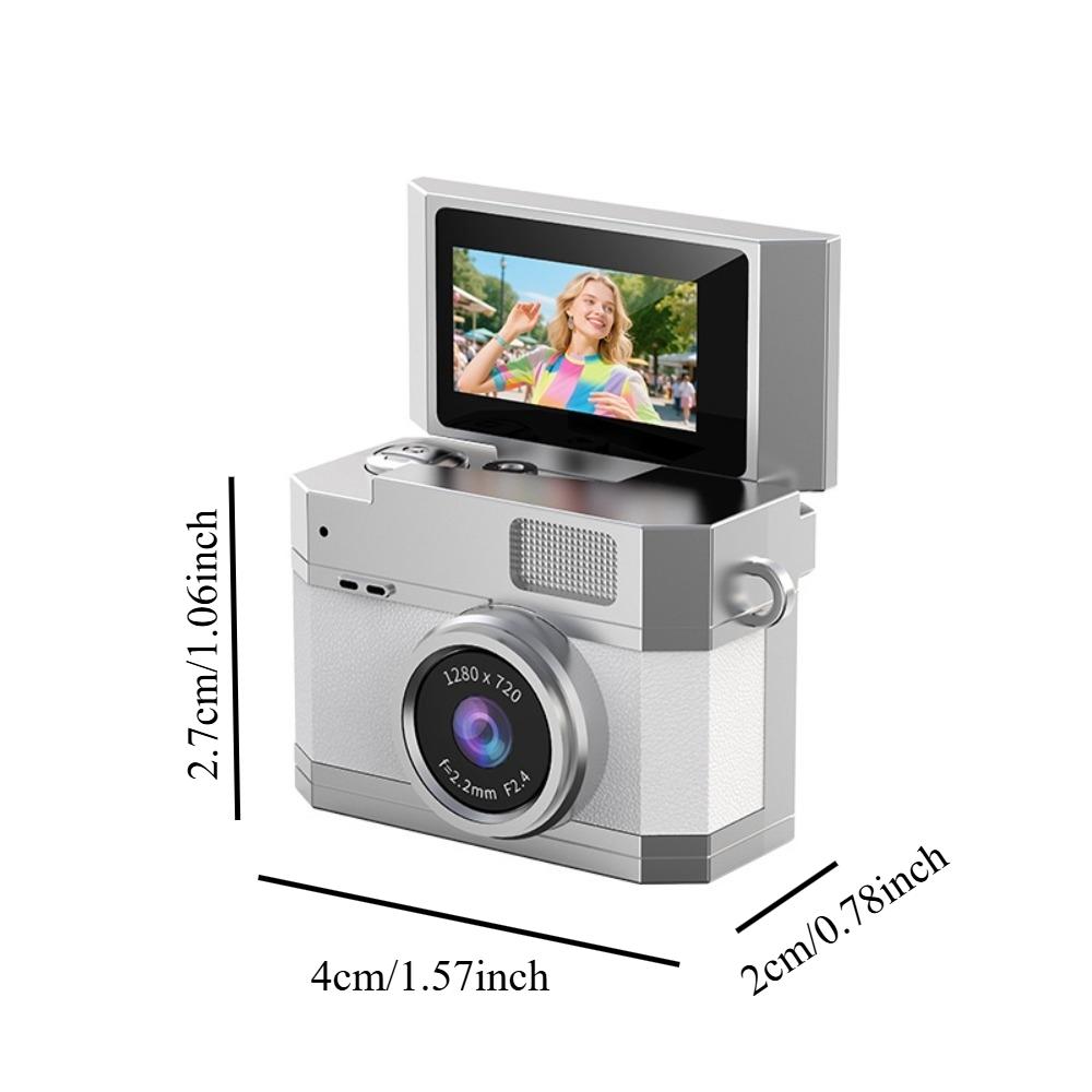 Mini Keychain Digital Camera (Including 32GB Memory Card, Card Reader and Adapter) It Supports Photo Taking and Video Recording, and Is A CCD Flip-screen. It Is An Awesome Gift for Holidays and Christmas, Pocket Camera, Digital Camera Recorder