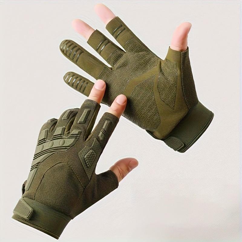 Unisex 3-Finger Open-Tip Outdoor Gloves with Breathable Wear-Resistant Fabric, Non-Slip Flexible Palm Gloves, Multi-Purpose Gloves for Fishing, Cycling, Camping, Daily Work and All Outdoor Lifestyles