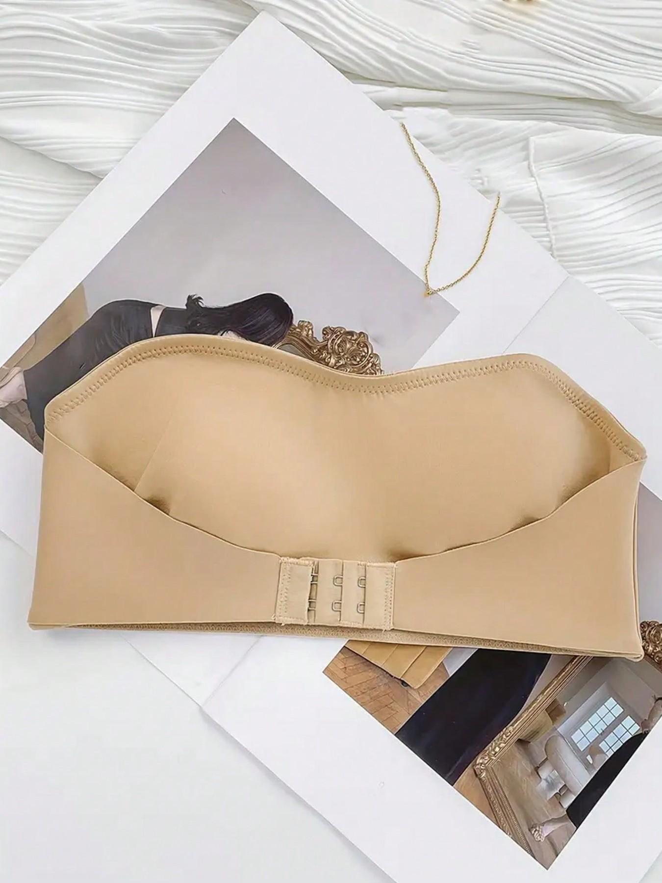 Women's Seamless Wireless Support Bra, 2 Pack Front Buckle Design, Single Shoulder Pad, Anti-Slip Function, Comfortable Fashion, Seamless Strapless Bra