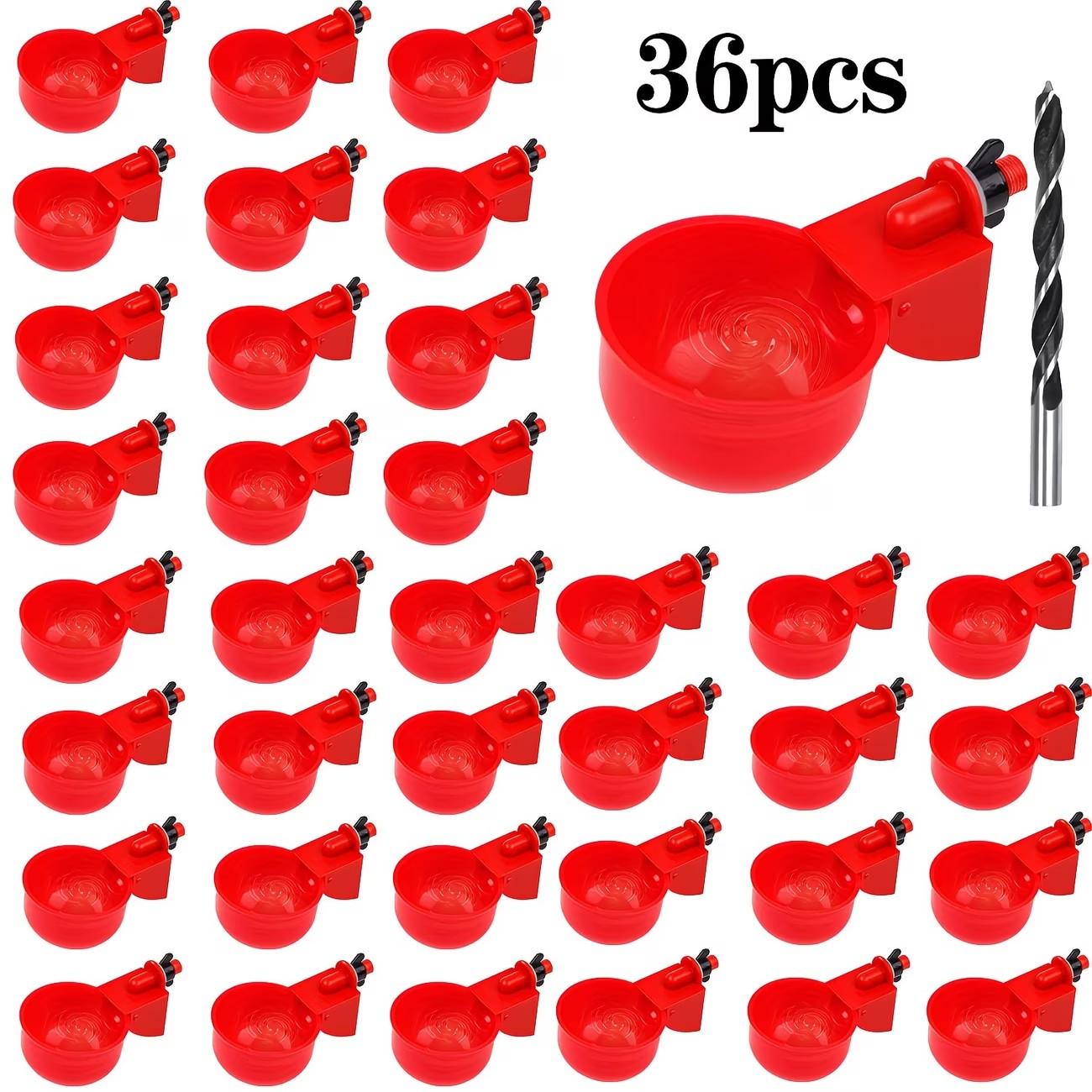 Automatic Chicken Water Cups Set, 12/24/36 Pieces, Poultry Feeder and Drinking Machine, Suitable for Chickens Ducks Quails