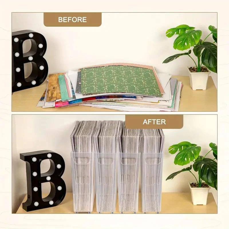 2pcs Storage Organizer,Scrapbook Paper Storage with Wheels,Plastic Portable Scrapbook Storage Bin for Scrapbook Papers,Cardstocks,Doc