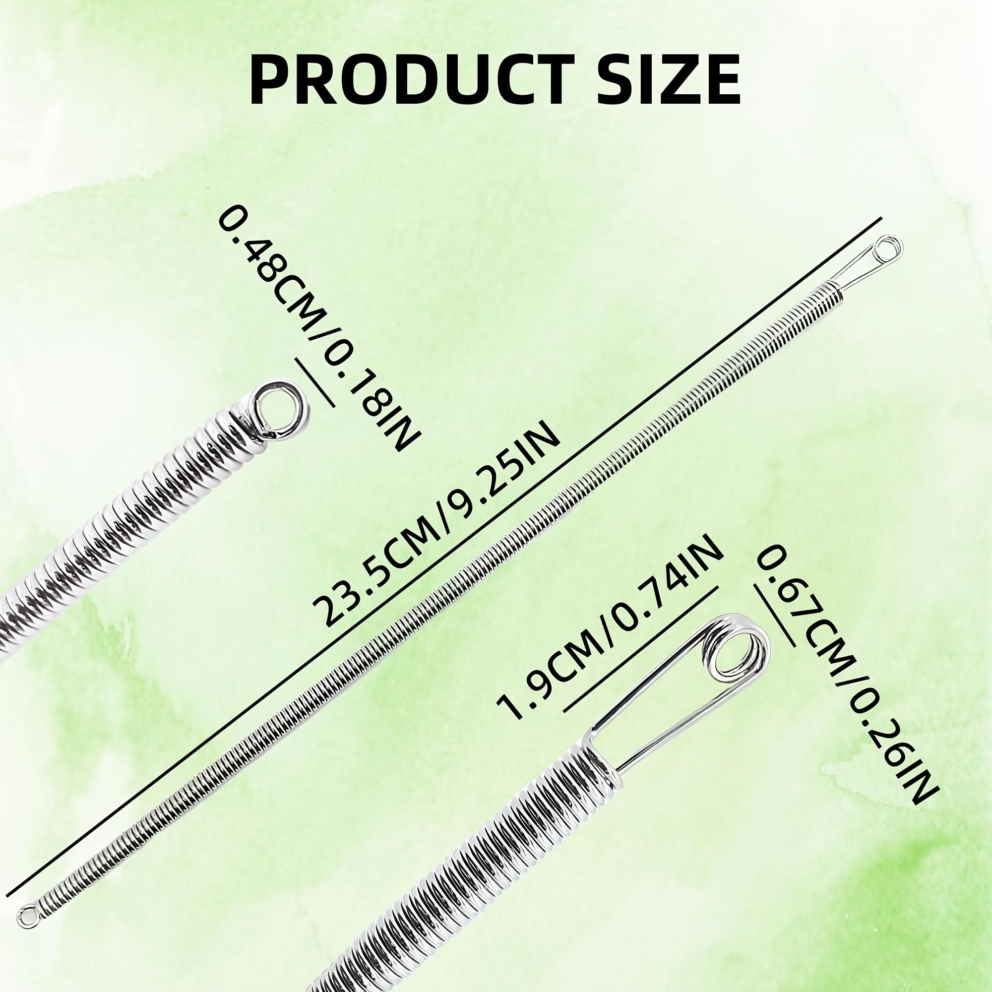 Spring Loaded Drawstring Threader Tool 4pcs, Stainless Steel Elastic Cord Rope Repair Clip, Easy DIY Replacement for Pants Hoodies Sweatpants Shorts