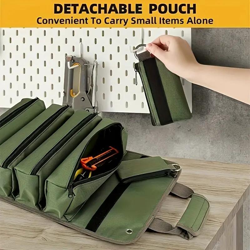 Heavy Duty Rollable Tool Bag with Free Delivery Nationwide - Organized Storage for Tools electrician mechanic roll up Portable roll-up handle versatile belt construction worker Waterproof Adjustable Organizer detachable pouch Backpack rv owner
