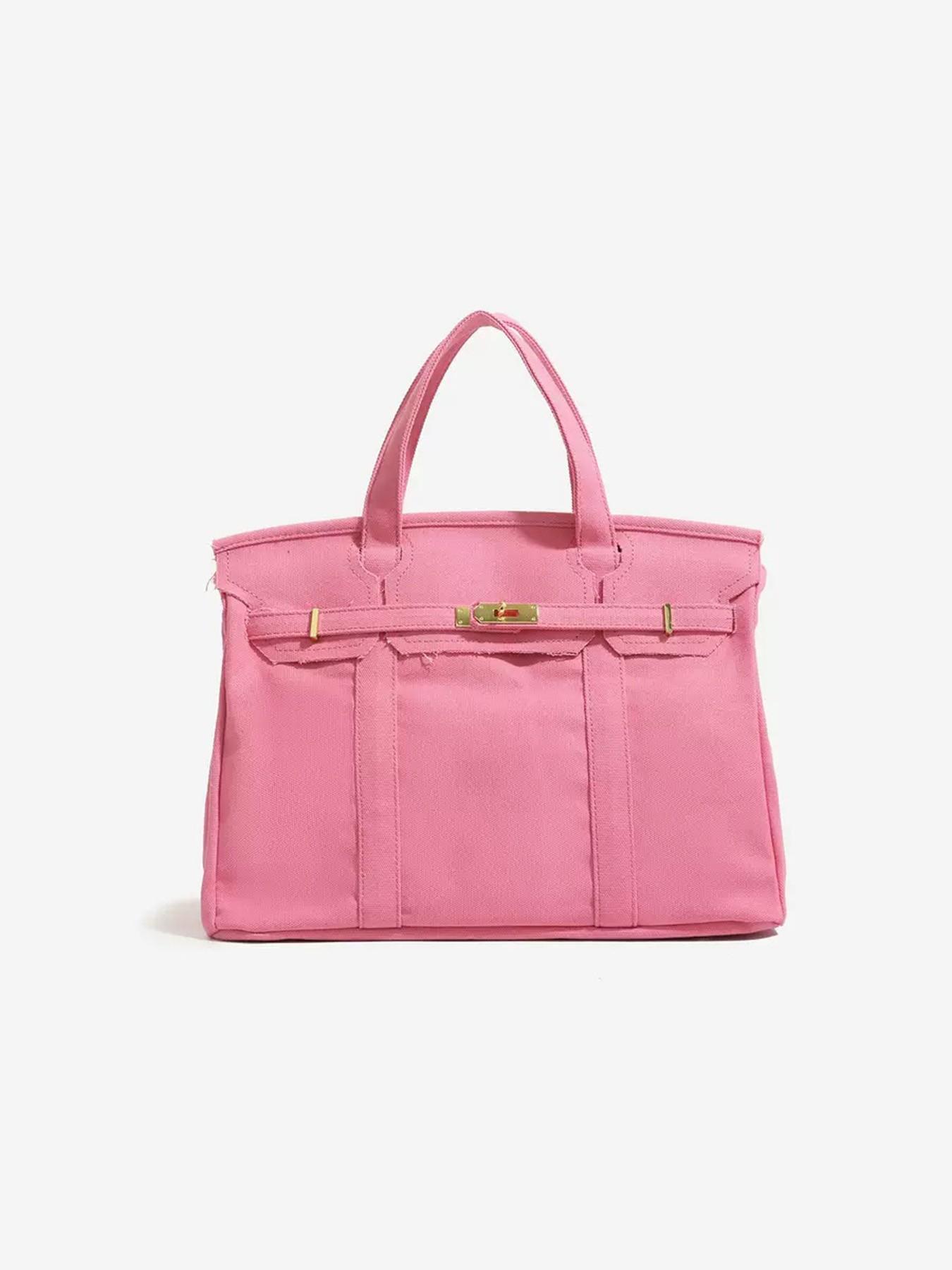 Canvas Tote Bag – Large Capacity Shoulder Handbag, Durable Commuter Bag, Casual Everyday Canvas Bag, Stylish Colorblock Design