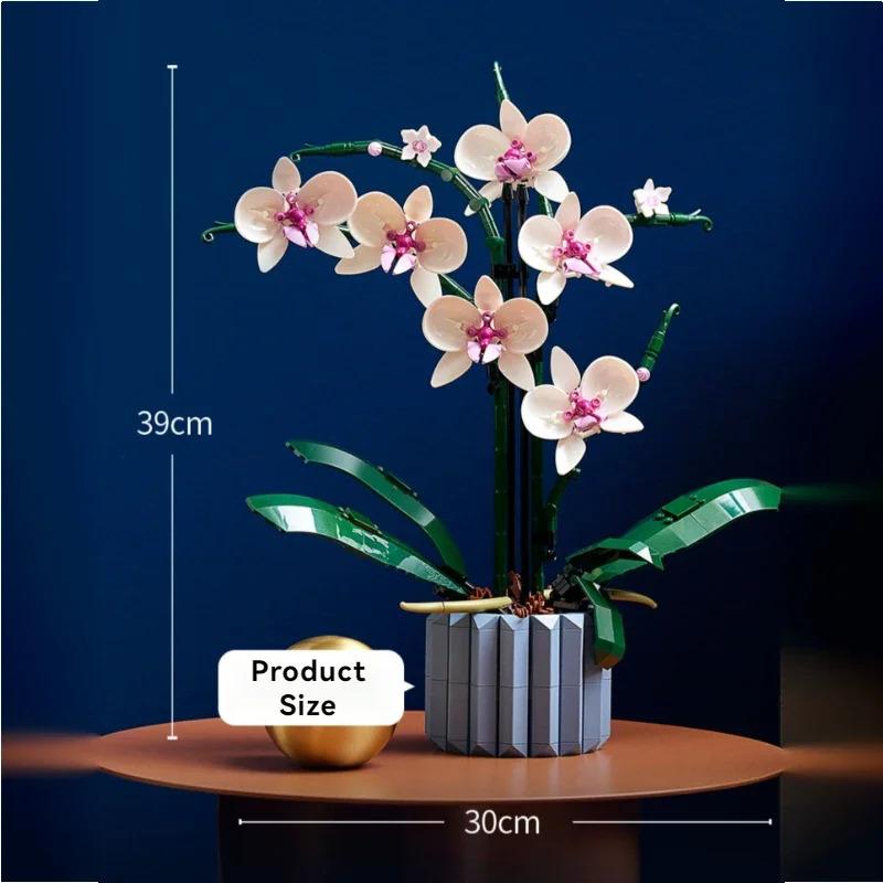 10311 Bouquet Of Artificial Flower Orchid Potted Plants Building Blocks Model Brick Moc Girls Toys DIY Blocks Mom Gift For Adults Birthday / Home Decoration Romantic Creative Gifts
