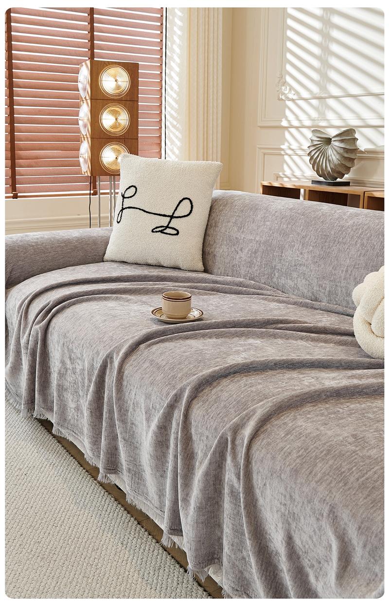 Budget-Friendly Vintage American Country Style Chenille Sofa Cover | Fine Texture Sofa Pad Cat-Scratch & Stain-Proof | Multiple Colors & Sizes Sofa Slipcover | Living Room/Bedroom/Office Universal | Pet-Friendly All-Season Usable, Sofa Couch Covers