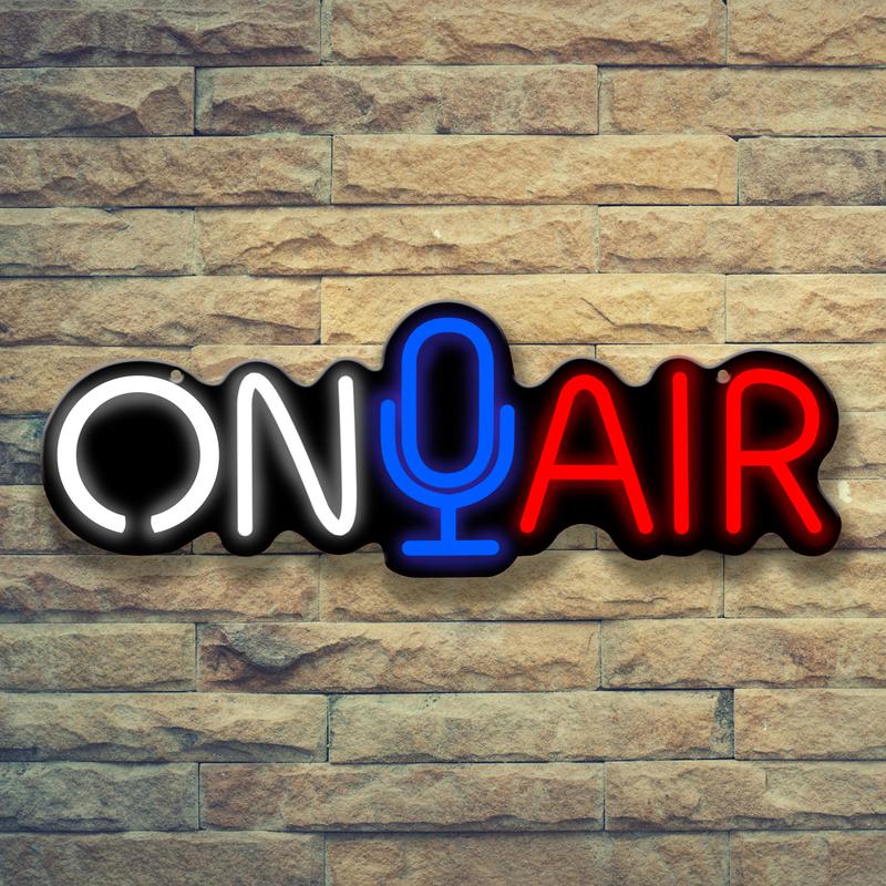 Adjustable on Air Neon Sign LED Wall Decor, Live Streaming Light-Up Logo for Home Studio Game Room Bar Club Garage Party Art Decoration