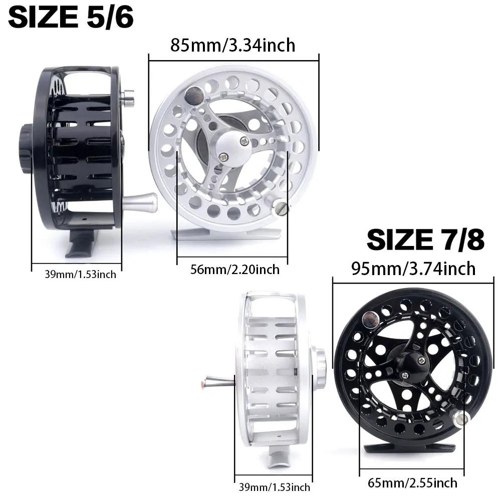 Precision Cnc Machined Fly Fishing Reel: Lightweight Aluminum Casting, Magnetic & Centrifugal Dual Brake System. Saltwater & Freshwater Ready for Ice Fishing and Streams. Two Sizes Available.