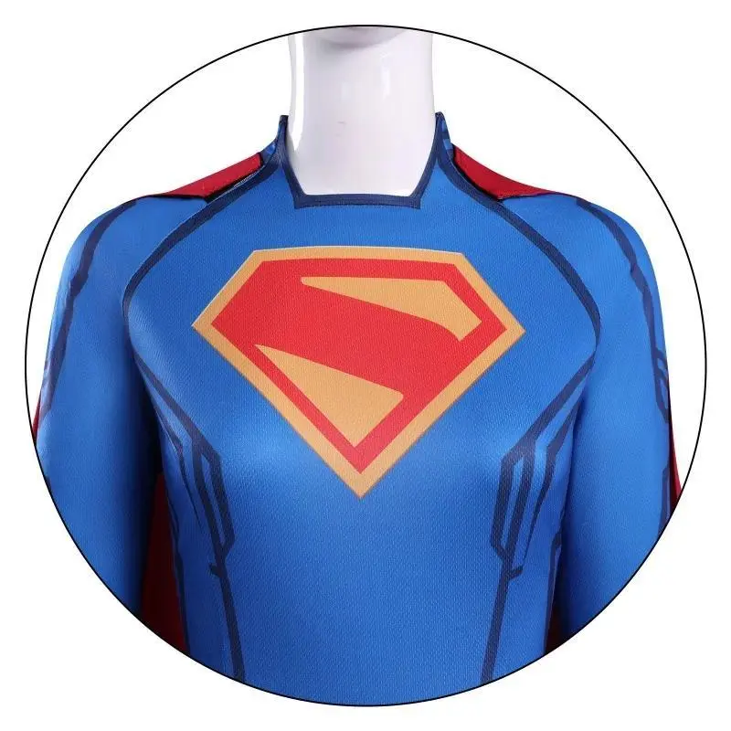 Anime Kara Kent Female The Flying Cosplay Costumes Jumpsuit Cape Dress Halloween High Quality Role-Playing Superwoman Costumes