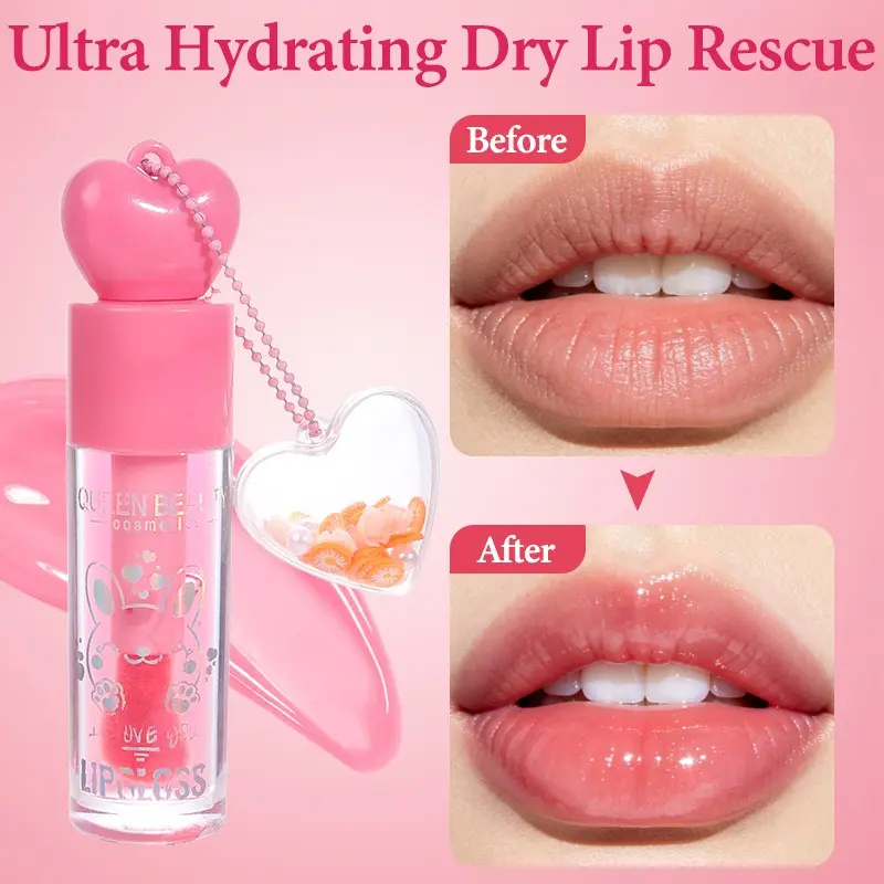 Brazilian Heart‑shaped Lip Oil, Moisturizing Color‑Changing Lip Gloss, Transfer‑Resistant Shiny Hydrating Lip Glaze