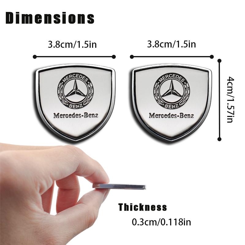 3D Metal Shield Emblem Car Sticker, Body Decal, Automobile Decals for Mercedes Benz Amg A/b/c/e/s Class, W204 W205 W203 W206 W211 W212 W213 W201 W210 W220 W221 W222 W223 W251 Glc Glk Cla, Vehicle Exterior Decoration