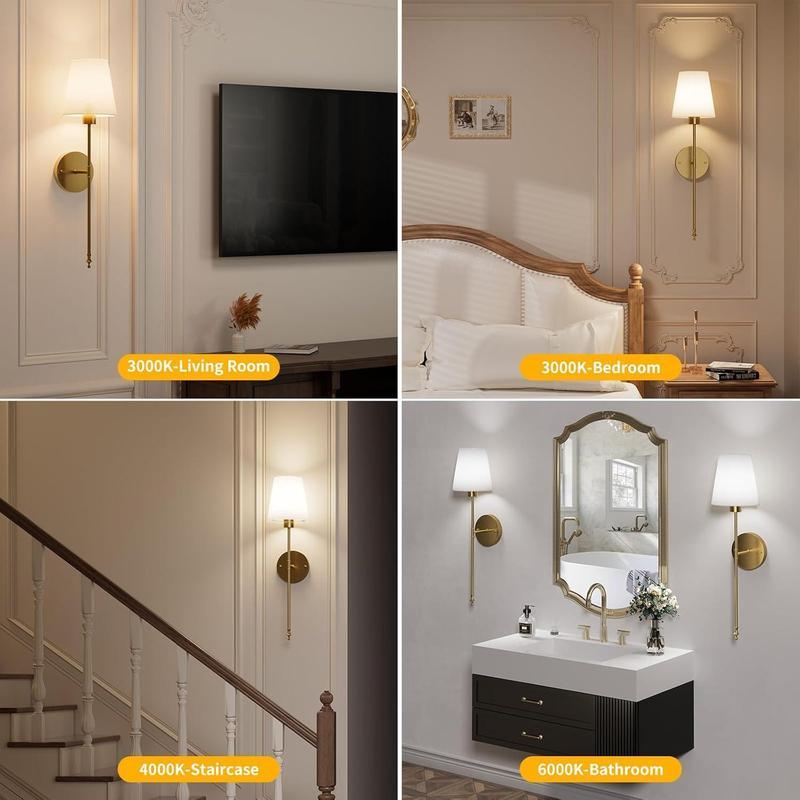 Wireless Battery-Powered Wall Lights Set, Remote Control Bedroom Lamps, Rechargeable Multi-Color Bulbs, Ideal for Living Room and Hallway Decor