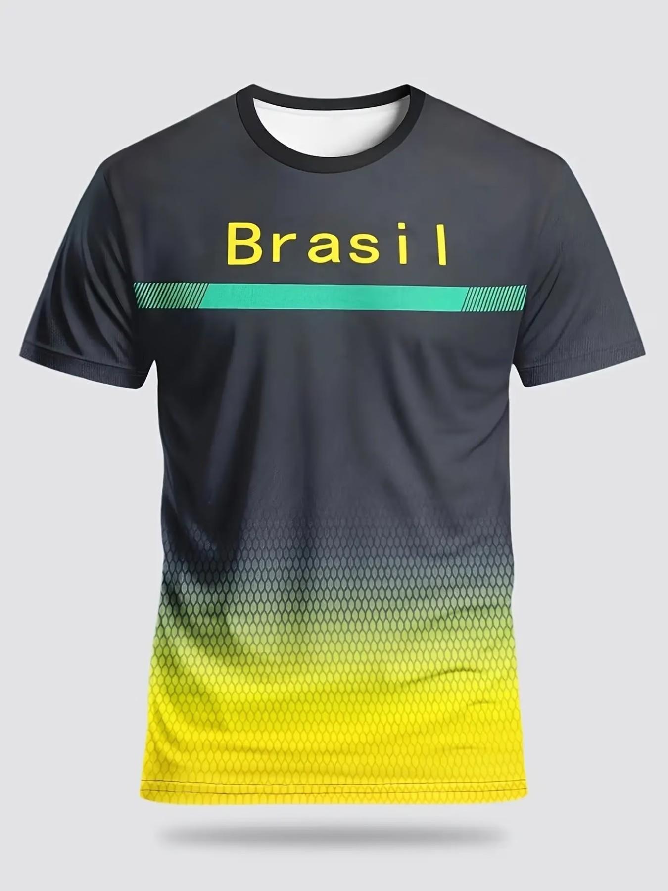 Youth Men's Soccer Theme Quick-Dry Breathable T-Shirt, Team Uniform Style Sportswear, Daily Casual Wear, Comfortable Fitted Training Jersey