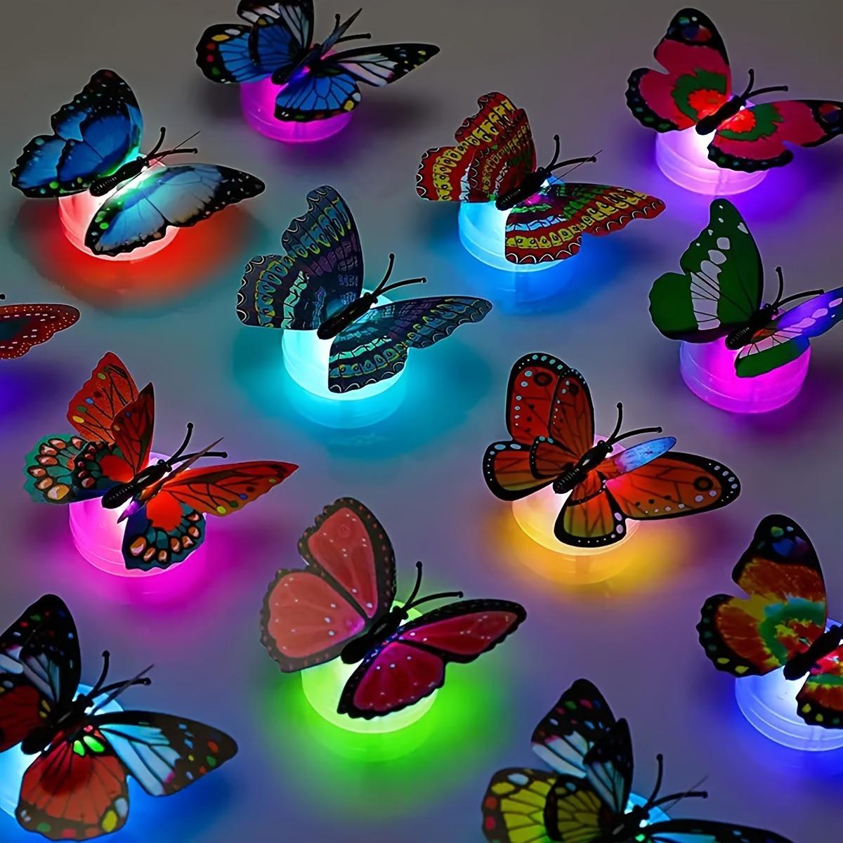 Random Color 3D Butterfly Lamp, 5/10/20 Counts Cute Simulation Butterfly, Romantic Wall Decoration For Home Room Layout Table Wall Decor for christmas gift