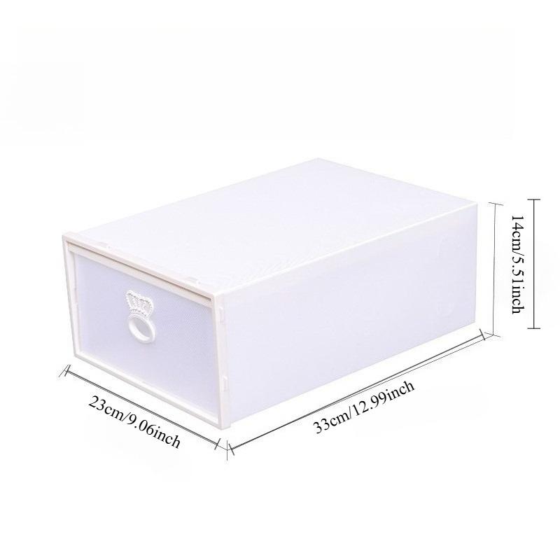 The new multi-color plastic shoe box can be stacked and durable storage and finishing boxes. The drawer type is easy to open and close. It is suitable for storage of a variety of shoe types and saves space. Artifact