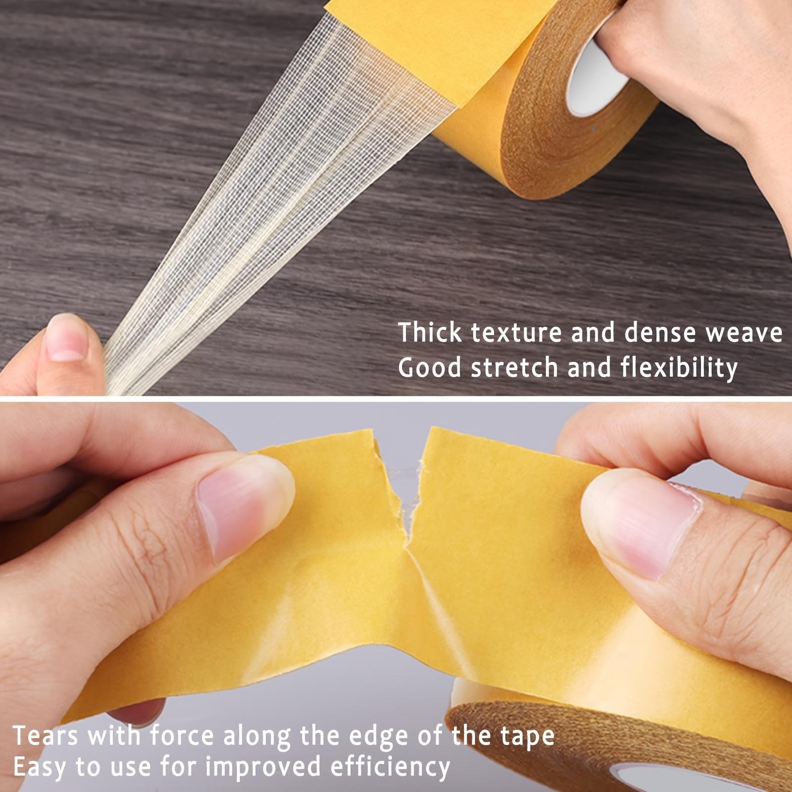 Super Strong Adhesive Fiberglass Mesh Double-Sided Tape - Transparent Heavy-Duty Fixing, Invisible Installation for Walls/Glass Seamless Durable Reinforced Backing, Ideal for DIY and Professional Wall Mounting, Item Securing and Bonding