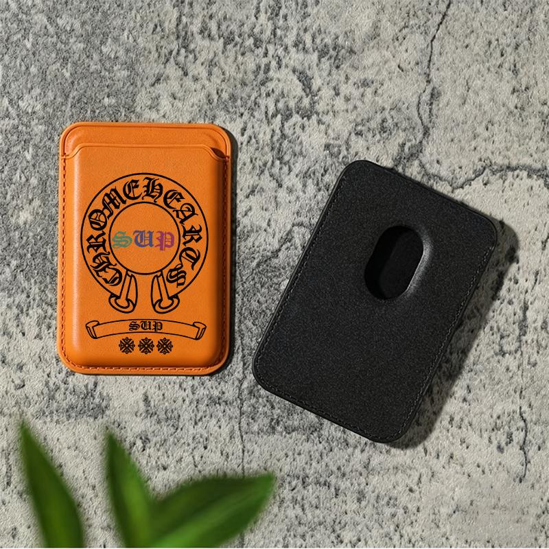 Colorful sup magnetic card holder for iPhone 17/16/15/14/13/12 - Strong magnetic polyurethane leather card holder (can hold 2 cards), comes with a free metal ring adapter - compatible with Samsung/Google/Motorola devices