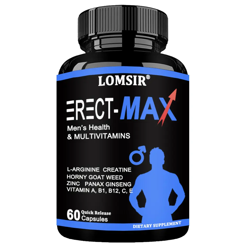 LOMSIR Men's Dietary Health Multivitamin Nitric Oxide Supplement with L-Arginine, Creatine, Maca Root - Energy Boost Support - 60 Capsules
