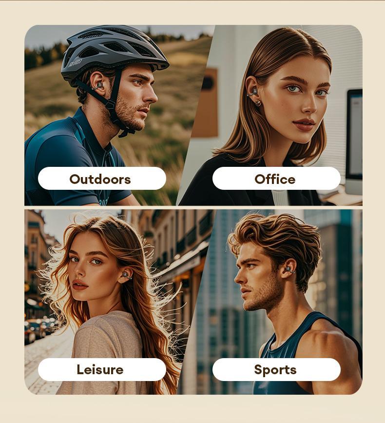 AOC ACD3521 Clip-On Smart Wireless Headset - Sport Earphones, BT6.0 Touchscreen Earbuds, Waterproof Sweatproof Wearable Tech, Adjustable Hands-Free for Music, Calls, Android & iOS Compatibility