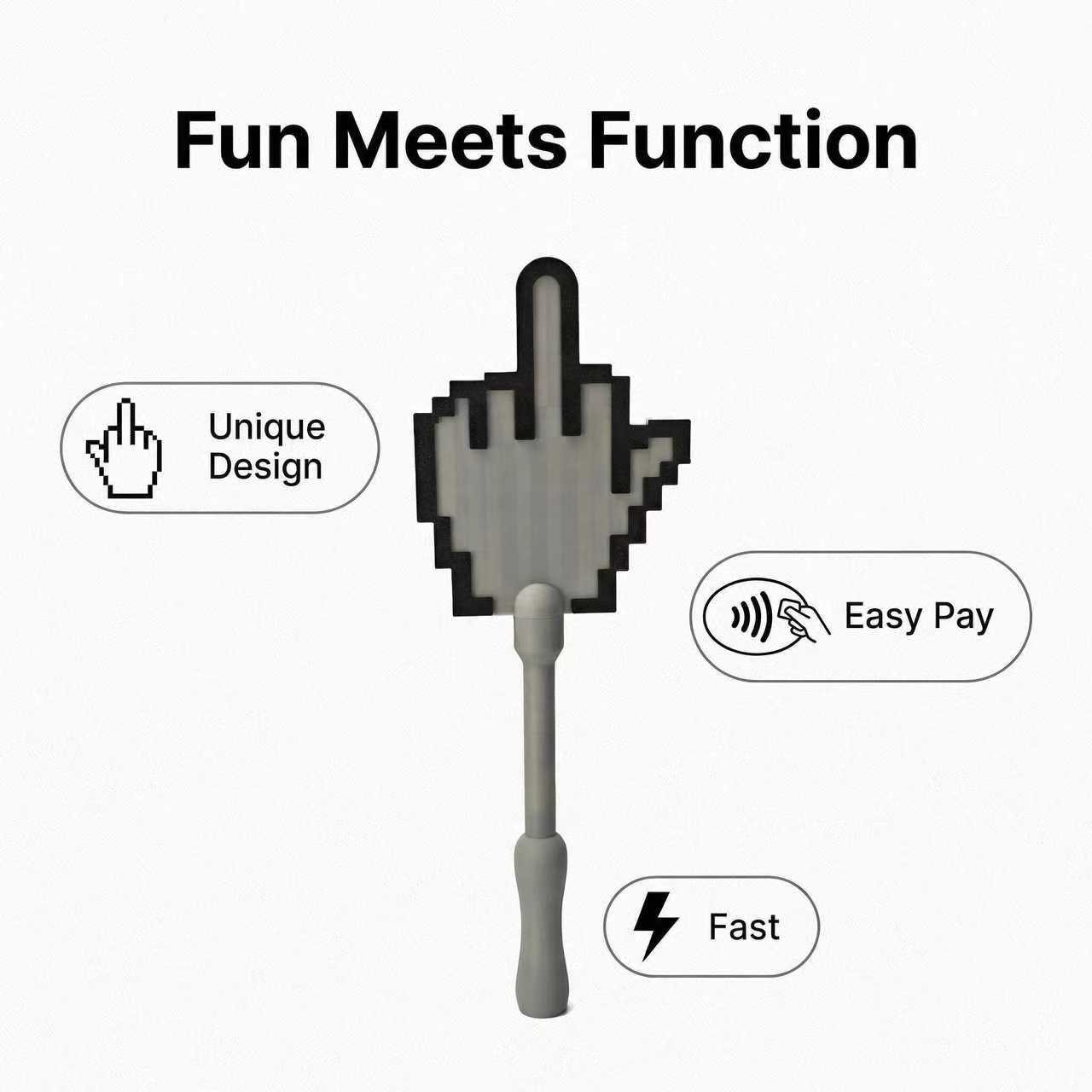 Human-Engineered Pixel Hand Contactless Sensor Rod, Comfortable Grip & Durable Material, Easy Touch Payment Anytime Anywhere