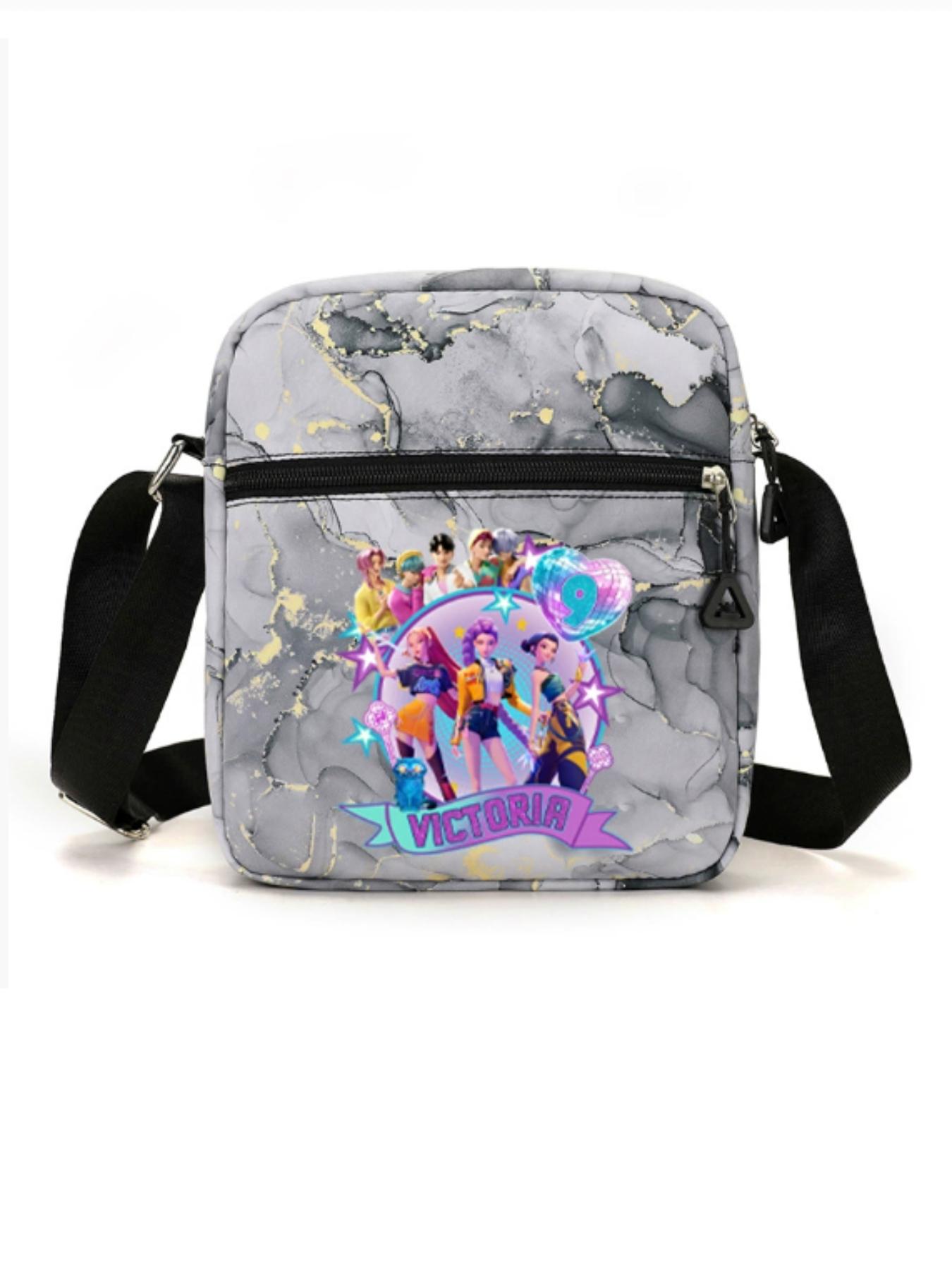 Cute Cartoon Print Crossbody Bag for Boys & Girls, Colorful Small Square Shoulder Bag, Casual Fashion Accessory for All Seasons