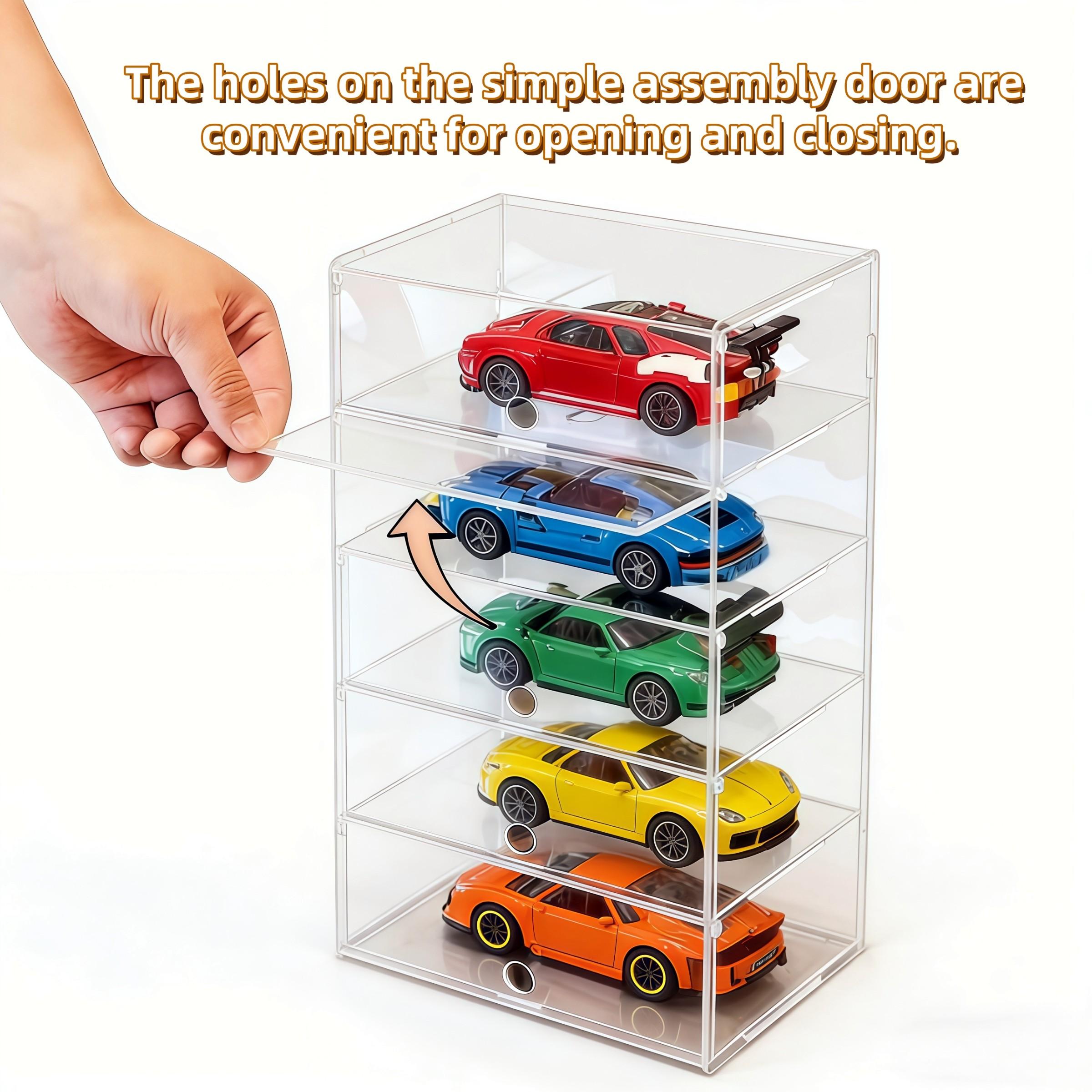 Car Model Display Box, Detachable Acrylic Storage Case, 2/3/4/5/6 Layers, Transparent Flip Cover, Easy Installation, Minimalist Design