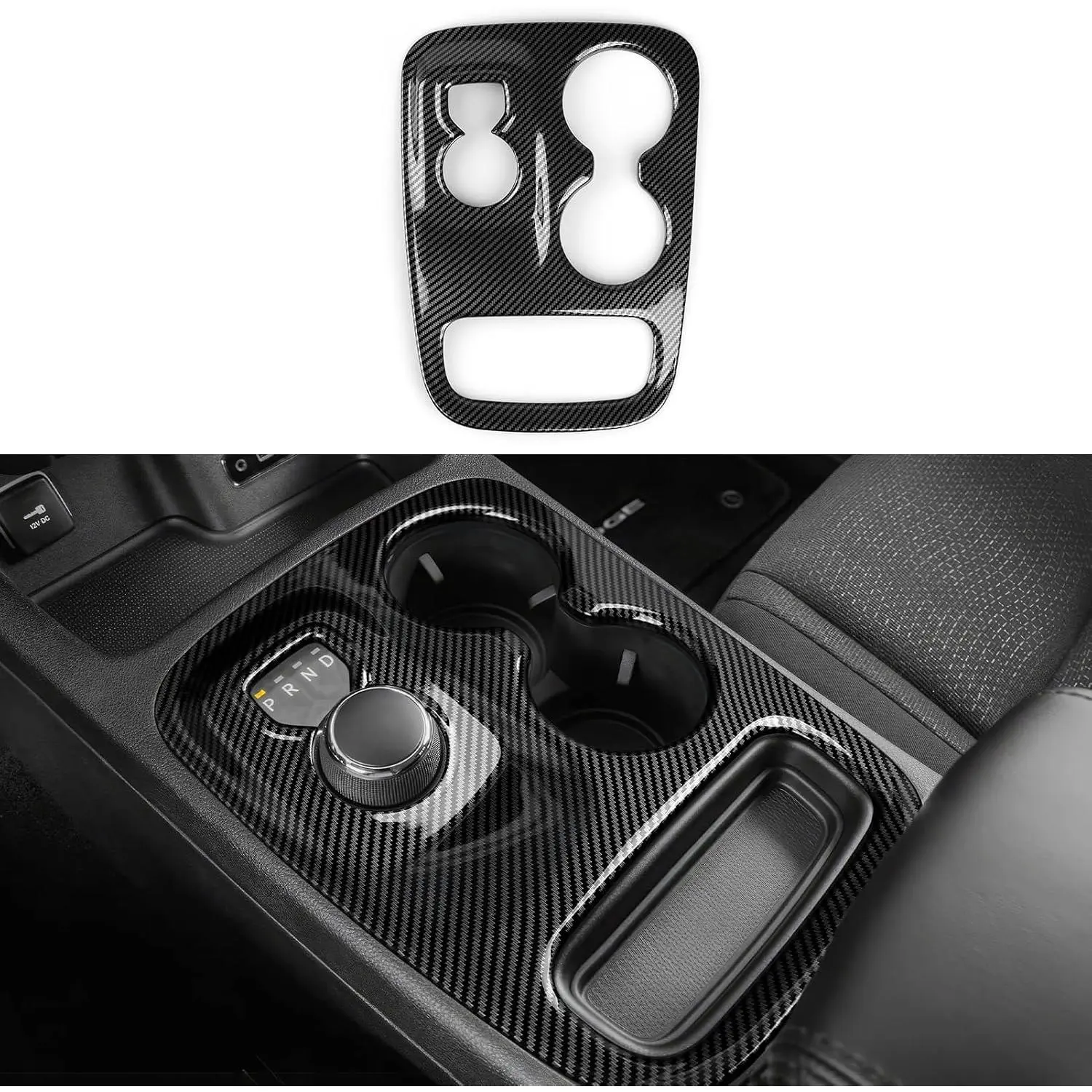 Car Gear Shift Panel Decals for 2014 2015 2016 2017 Dodge Durango Accessories Carbon Fiber Stickers