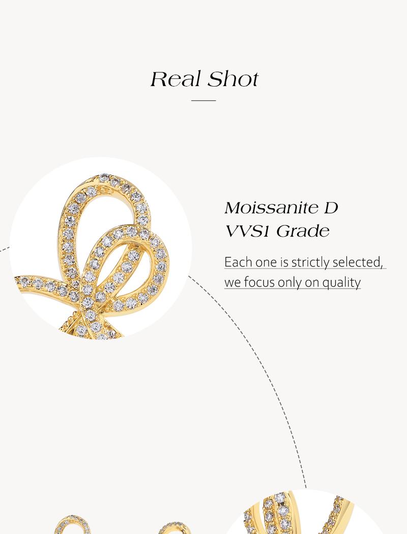 Butterfly shape D Color Synthetic Moissantie Earrings Fine Jewelry for Women Girls Daily Wear Beauty Birthday Gift Jewelry E040