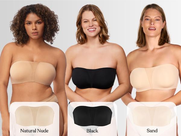 HSIA Fiery Unlined Anti-Slip Non-padded Seamless Comfort Underwire Plus Size Bandeau Strapless Bra for Big Bust Black Basic Bridal Minimalist TikTokShopBlackFriday