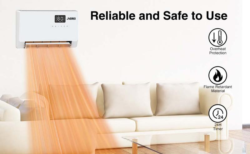 Smart Wall Heater, 1500W Fast Heating Electric Space Heater for Indoor Use, Wall Mounted Panel Heater with Oscillation Modes, 24-Hour Timer Overheat Protection for Bedroom, Bathroom, Office Smart Wall Heater, 1500W Fast Heating Electric Space Heater for Indoor Use, Wall Mounted Panel Heater with Oscillation Modes, 24-Hour Timer Overheat Protection for Bedroom, Bathroom, Office