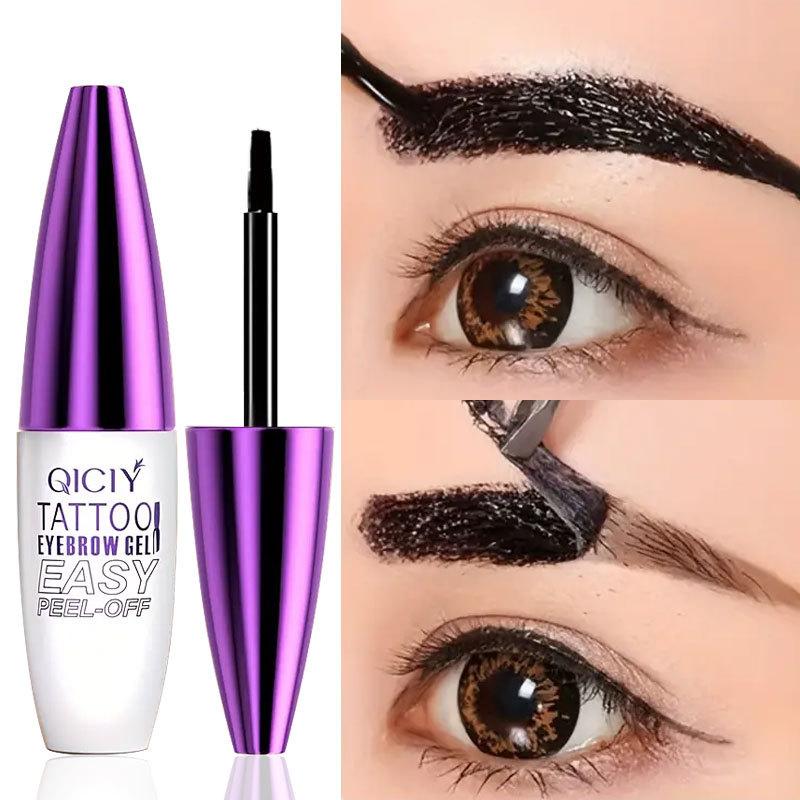 Easy Peel Eyebrow Gel - waterproof andsweatproof, long-lasting black or brown tattoocolor, film-forming, coverage, creates eyebrowtattoo effect, suitable for all skin types makeup color Tech 01 Cosmetic eyebrowtint
