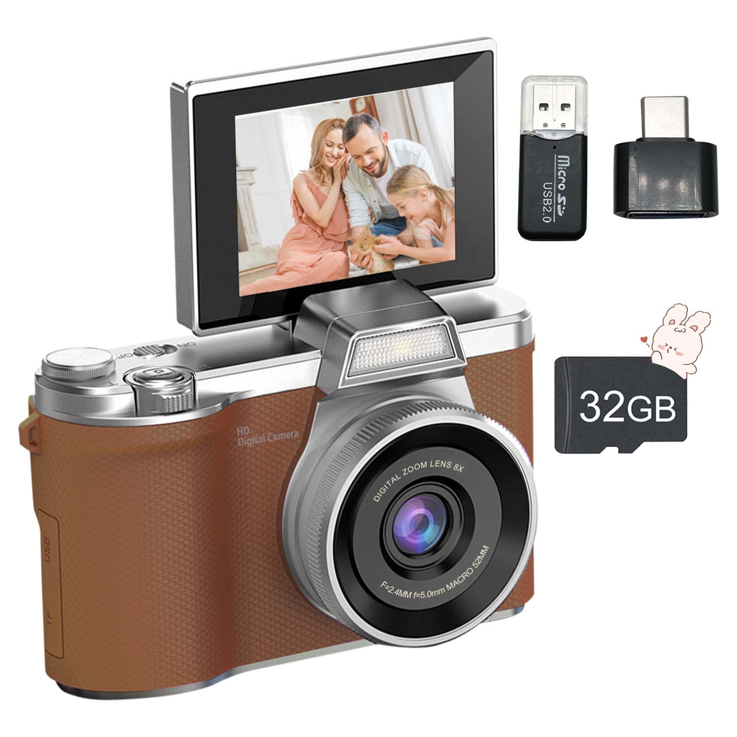 Fashion Vintage Digital Portable Camera High Resolution Portable Design for Social Media Content Creation Small Video Recording USB Charging