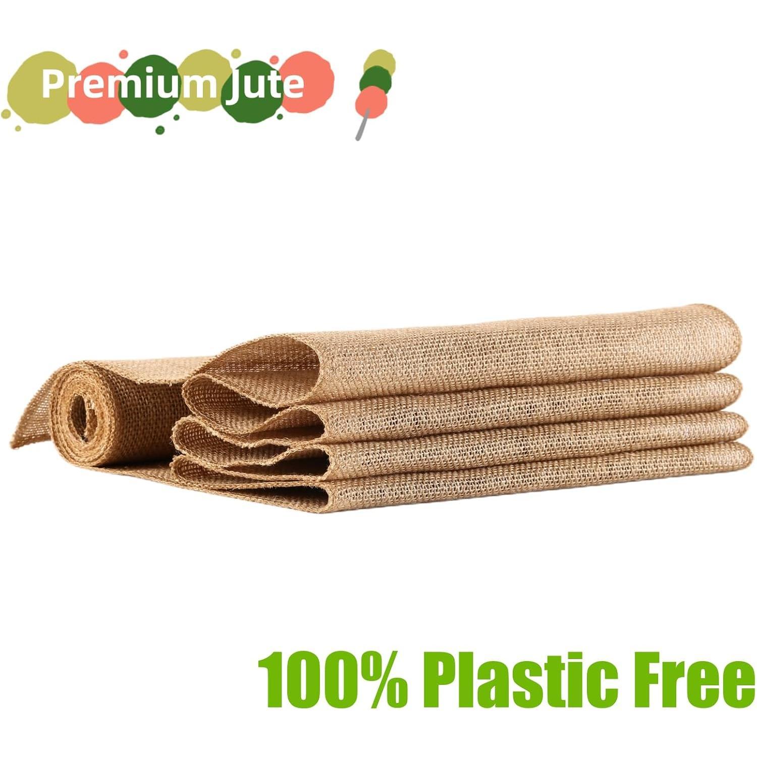 Burlap Table Runners -  and  Versatile  Jute Fabric Rolls -12x108Inches(1 Roll) Decor for Weddings,Partie,Events and -Rustic Style Tablecloth-DIY Crafts
