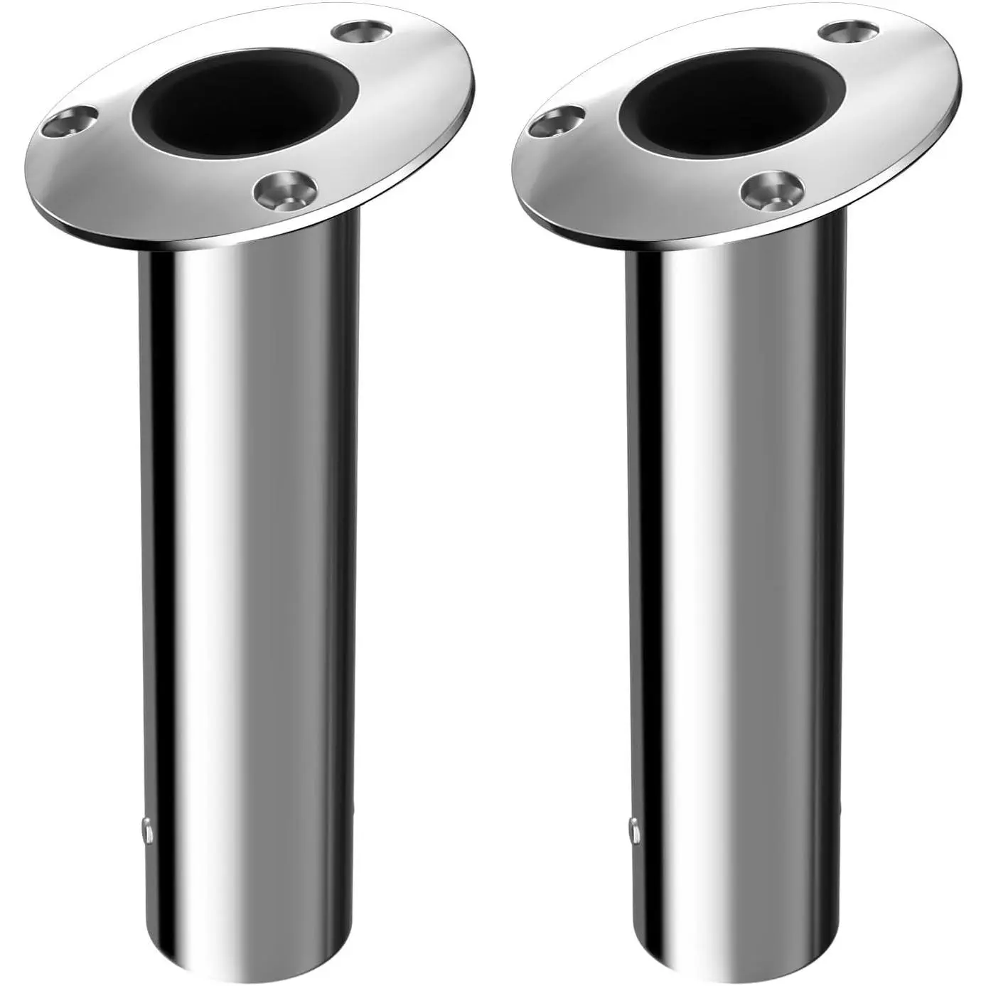 2 Pack 316 Stainless Steel Fishing Rod Holder, 15/30/90 Degree Heavy Duty Flush Mount Rod Holders with Cap for Fishing Boat
