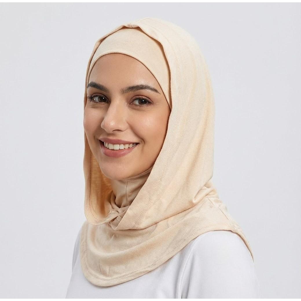 Elegant Muslim Headscarf, Comfortable Eid Headwear, Simple Fashion, High-Quality Double-Layered Hat Scarf, Essential for Ramadan